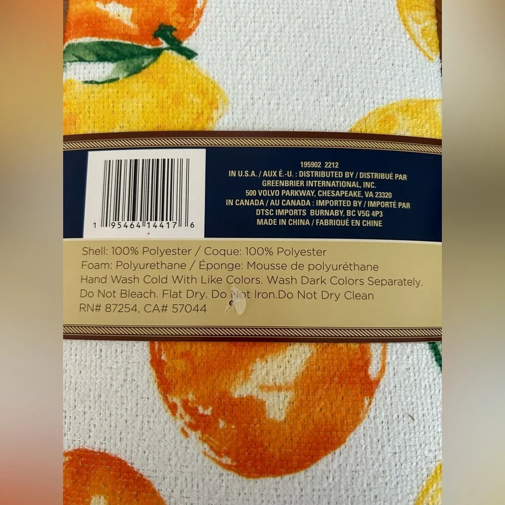 Kitchen towel and Dish drying mat Bundle Lemon theme NWT